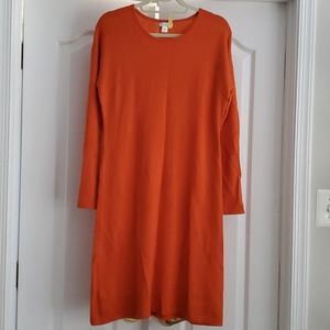 Garnet Hill merino orange sweater dress